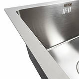 Кухонна мийка Platinum Handmade CM 4444 під стільницю квадратна 3.0/0.8, фото 6