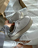 Уги жіночі Ugg Tasman Platform Light Grey сірий короткі сабо тасман стильні капці на платформі, фото 5