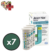 Тест-смужки Акку-Чек Актив (Accu-Chek Active) 350 шт. у 7 флаконах по 50 шт. в пакованні