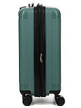 Валіза мала S поліпропілен зелена 55х36х23+5см/47л/2.9кг/Worldline 292, фото 5