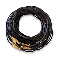 Мотузочки 64 см шовкові чорні середні із закрутками, 10 шт.