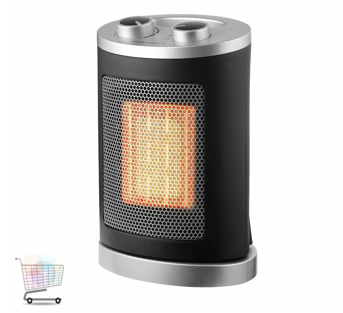 Тепловентилятор підлоговий Domotec MS-5905 Ceramic 1500 Вт Сірий, фото 1
