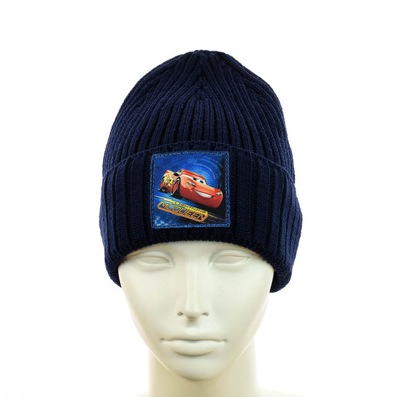 Зимова шапка для хлопчика "Тачки Блискавка Маквін" темно-синій