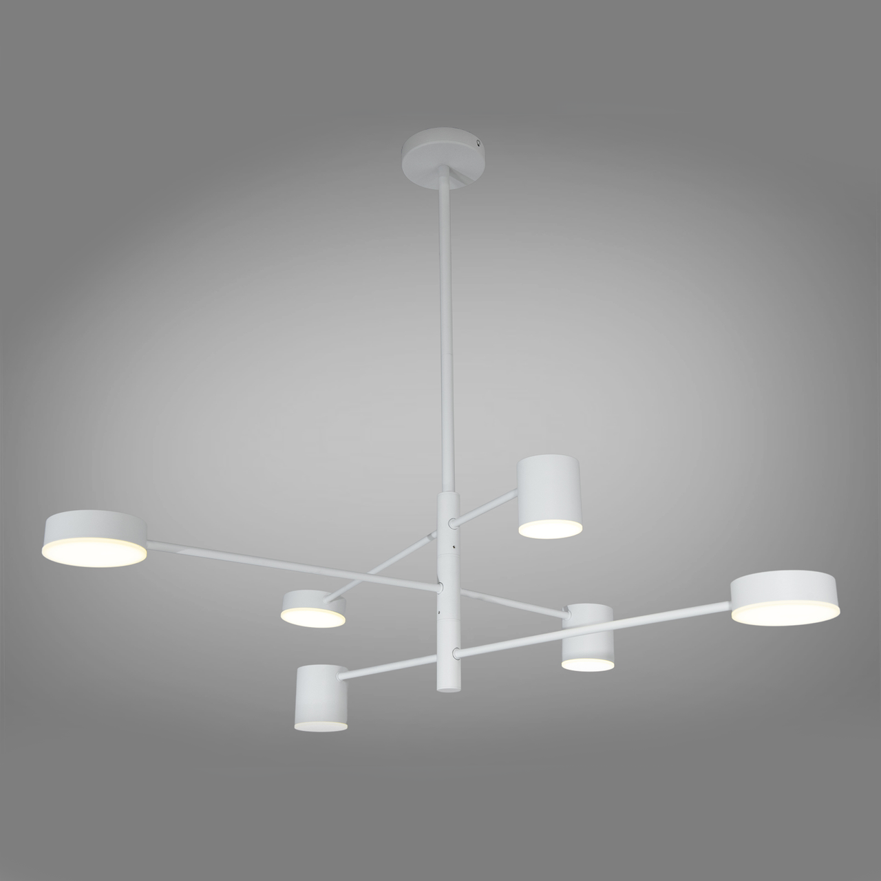 Стильна світлодіодна люстра на 90W у білому кольорі до 18 м² D302-6WH, фото 1