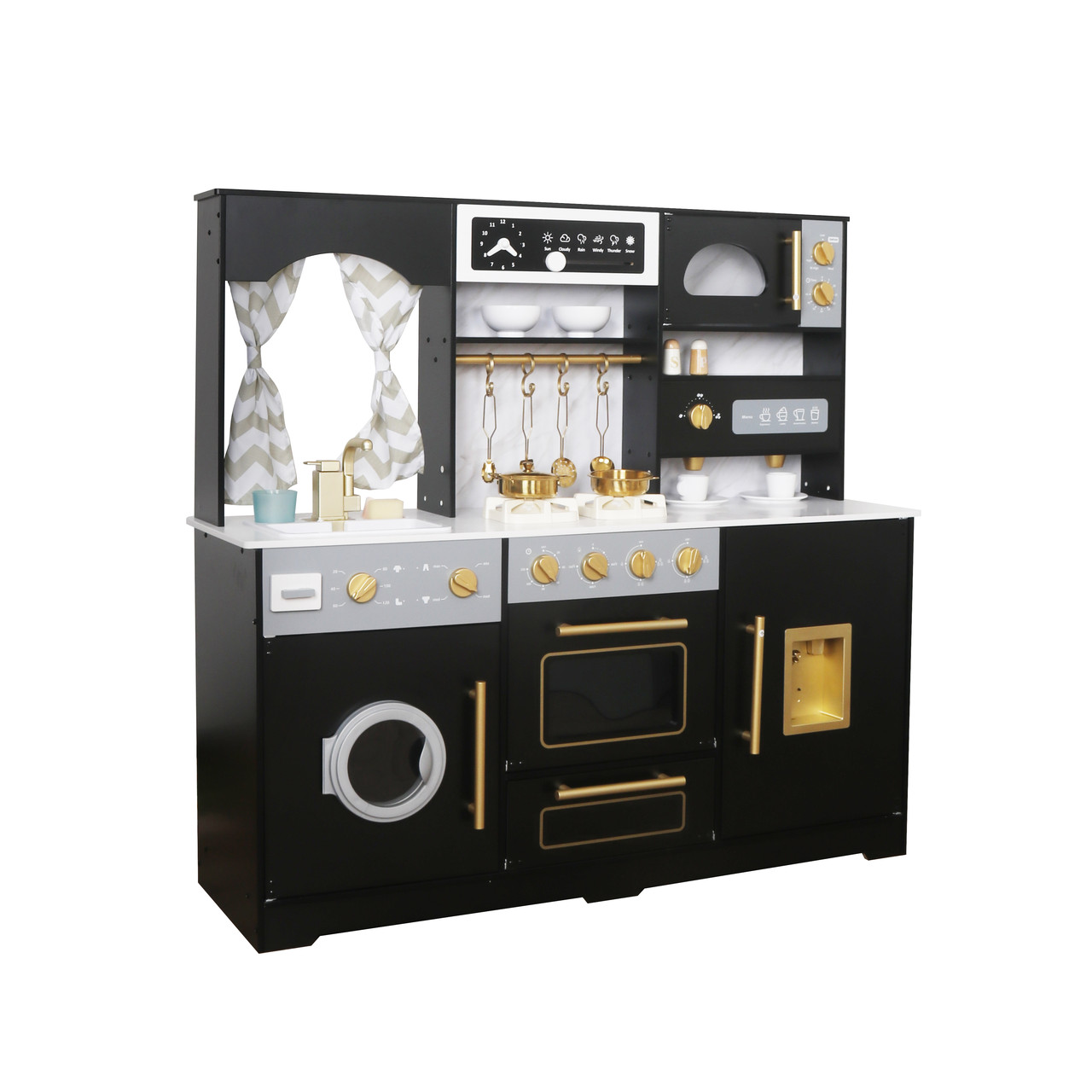 Дитяча кухня дерев'яна AVKO Равенна Black Вода звукові та світлові ефекти + аксесуари