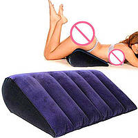 Надувна багатофункціональна подушка для сексу трикутник "Toughage" - Синій