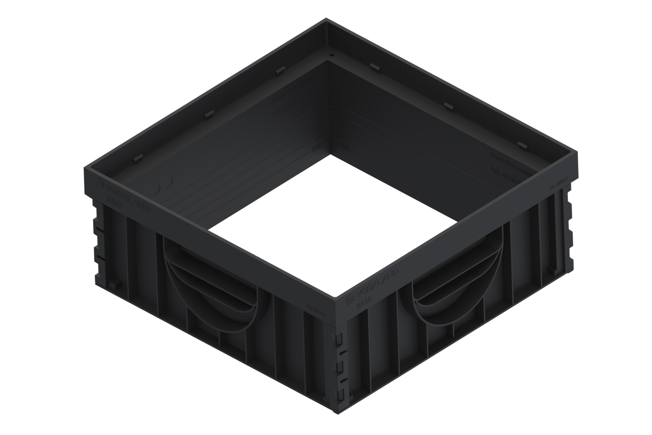 Надставка пластикова на дощоприймач Base 300х300 чорна, фото 1