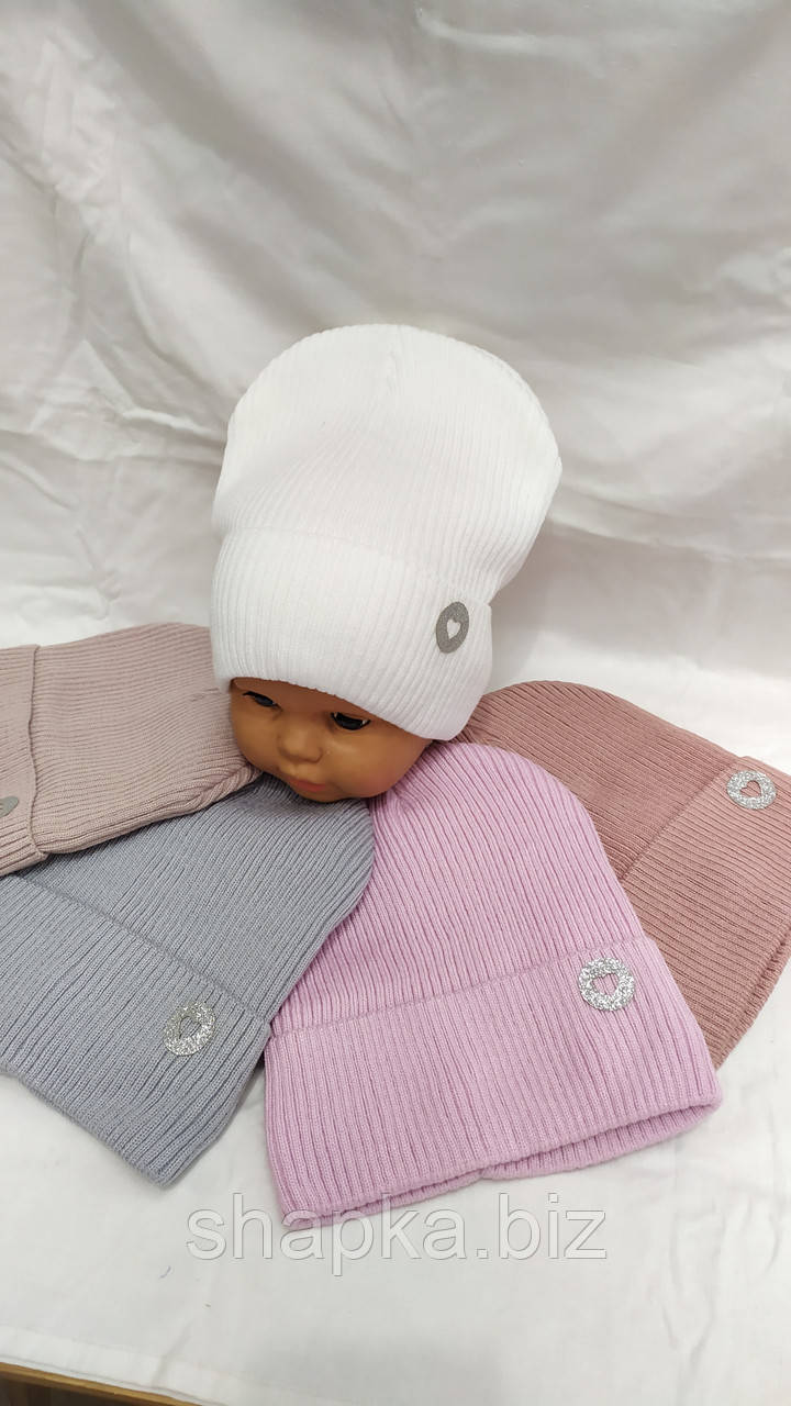 Шапка дитяча в'язана на флісі, фото 1