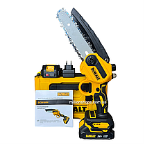 Акумуляторна міні пила DeWalt DCM160N (24V, 4AH, шина 15 см) з автоматичним мастилом ланцюга. Гілкоріз девольт, фото 3