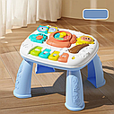 Дитячий ігровий музичний розвиваючий столик W-05133 Блакитний УКРАЇНСЬКА озвучка, фото 7