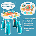 Дитячий ігровий музичний розвиваючий столик W-05133 Блакитний УКРАЇНСЬКА озвучка, фото 5