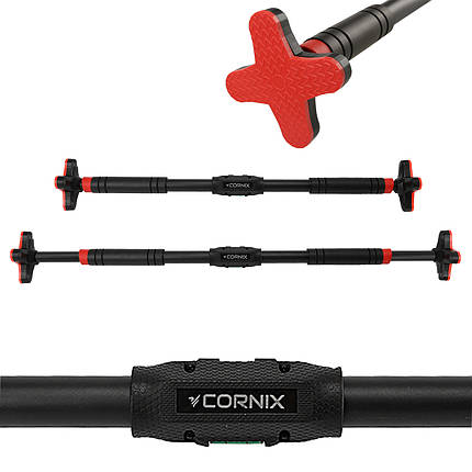 Турнік розсувний Cornix Pro+ 90-130 см XR-0287 Black/Red, фото 1