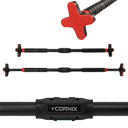 Турнік розсувний Cornix Pro+ 105-150 см XR-0288 Black/Red, фото 1