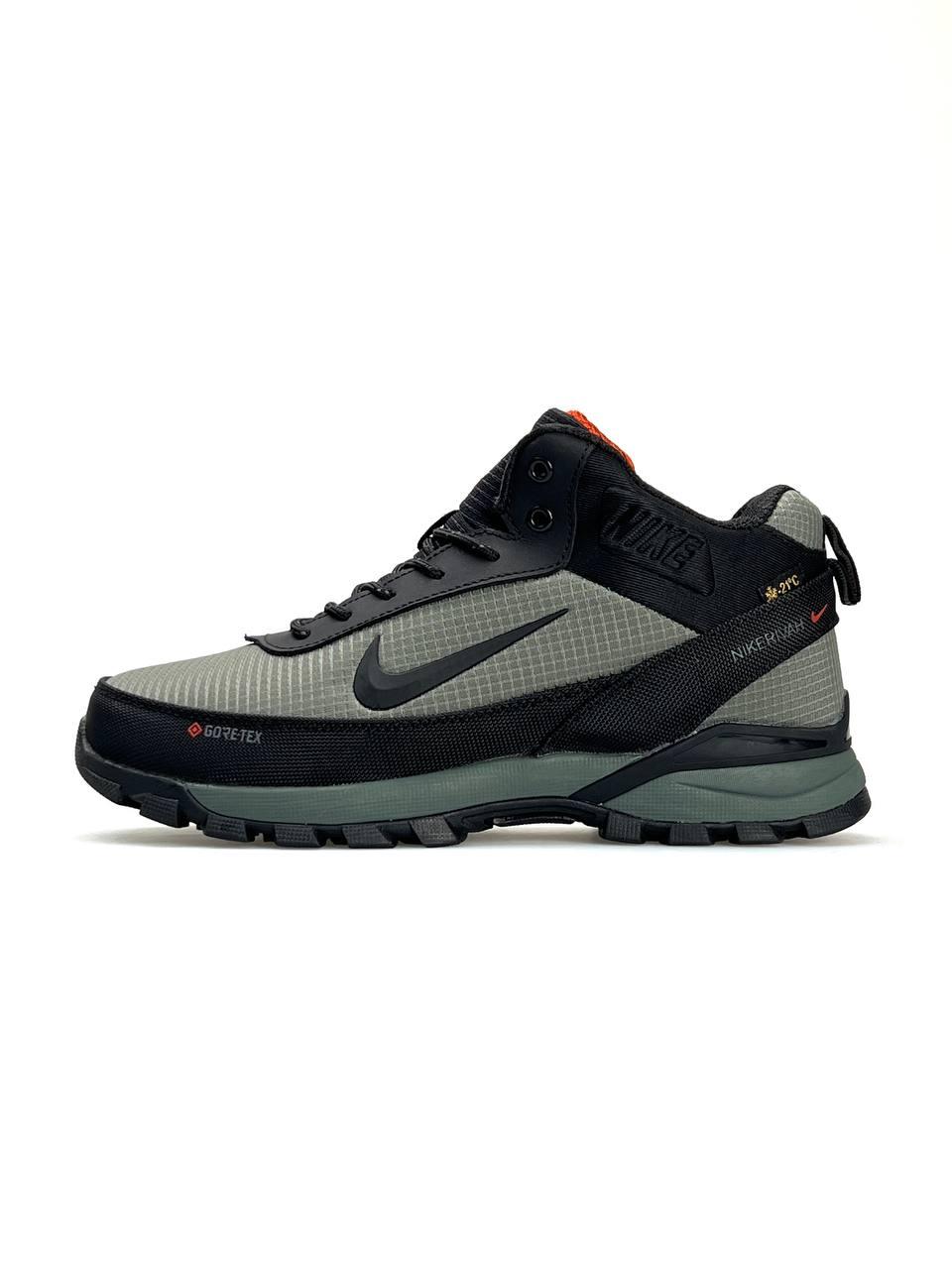 Чоловічі зимові кросівки Nike Rivah Gore-Tex Black Khaki, кеди Найк на хутрі текстиль водонепрон. 41