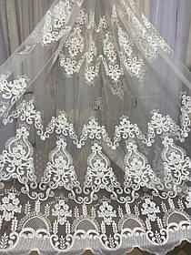 Тюль фатін 3д заввишки 2,9 м. крем