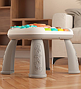 Дитячий ігровий музичний розвиваючий столик 368-24B-24G-24P Сіренький, фото 3
