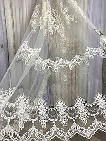 Тюль фатін 3д заввишки 2,9 м. крем