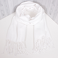 Палантин жіночий білий теплий 240803-54 великий