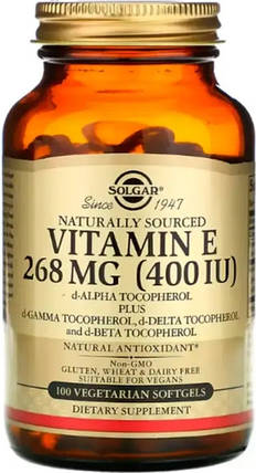 Вітамін Е Solgar Vitamin E 268 mg 400 IU 50 капс, фото 1
