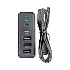 Зарядний пристрій ROCOREN Gan Desktop Charger 100W (3 Type-C + 3 Type-A) PD 30, фото 4