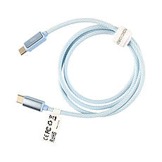 Кабель Rocoren Type-C to Type-C 60W 1м з підсвіткою RGB синій, фото 4
