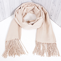 Палантин жіночий теплий кремовий 240803-6 великий