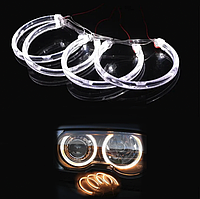 Очі ангела LED кільця у фару E39 E46 E38 E36 Кристал з мигаючим поворотом ДХО 4x131мм