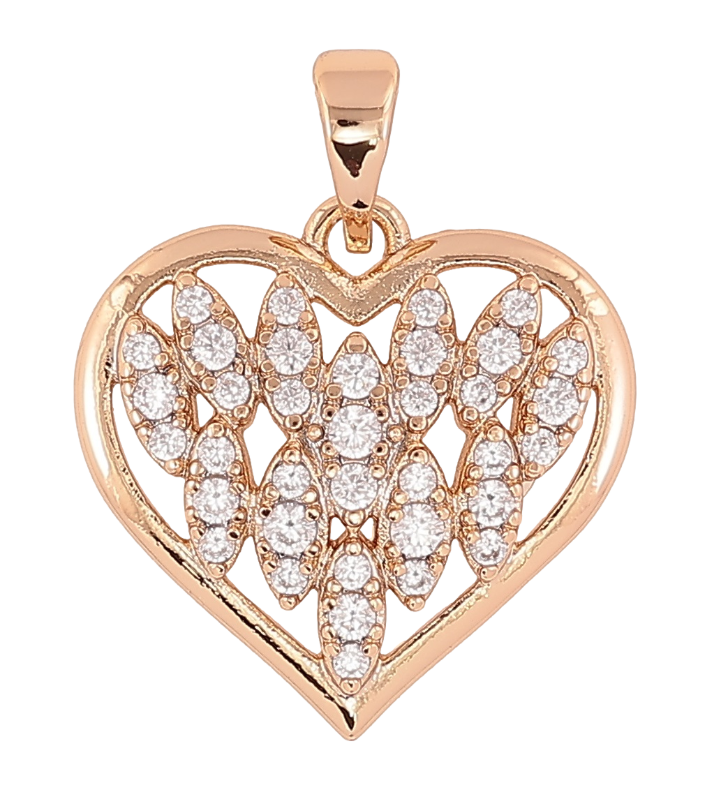 Кулон Xuping Позолота 18K «Серце з цирконієм» для ланцюжка до 5мм