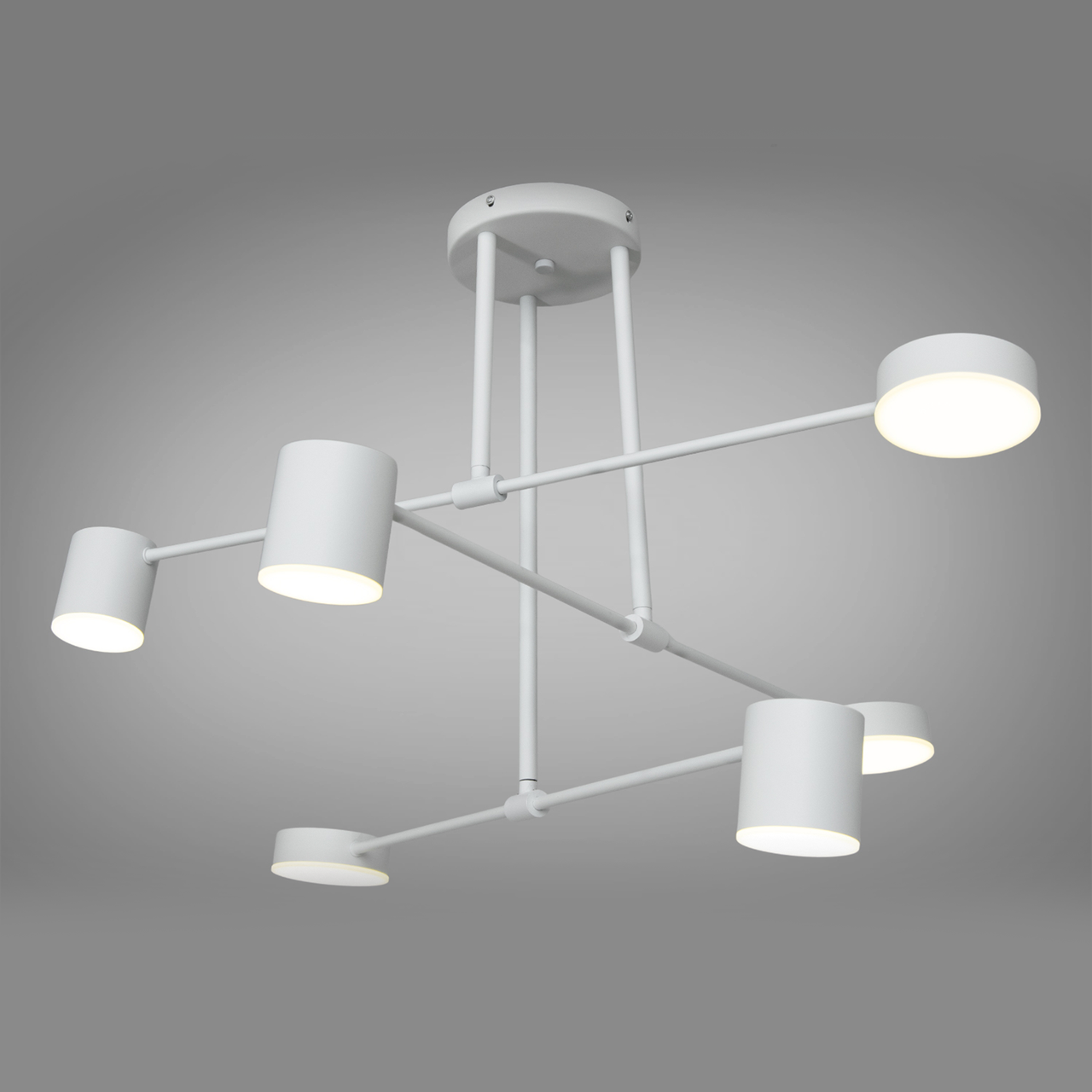 Сучасна Led-люстра на 8 ламп у білому кольорі до 18 м² D801-6WH, фото 1