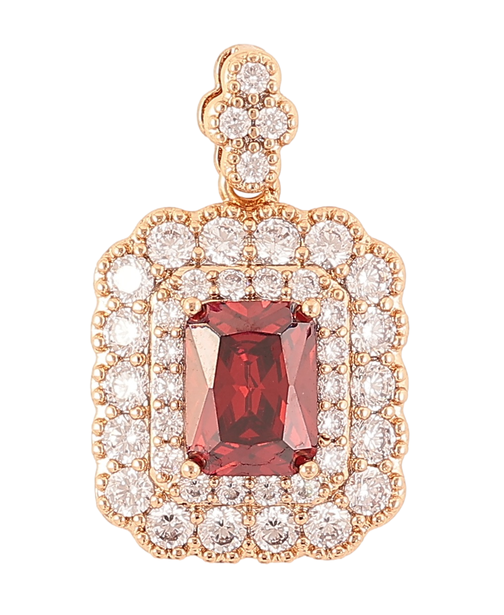 Кулон Xuping Позолота 18K «Інкрустація цирконієм з червоним фіанітом» для ланцюжка до 3мм