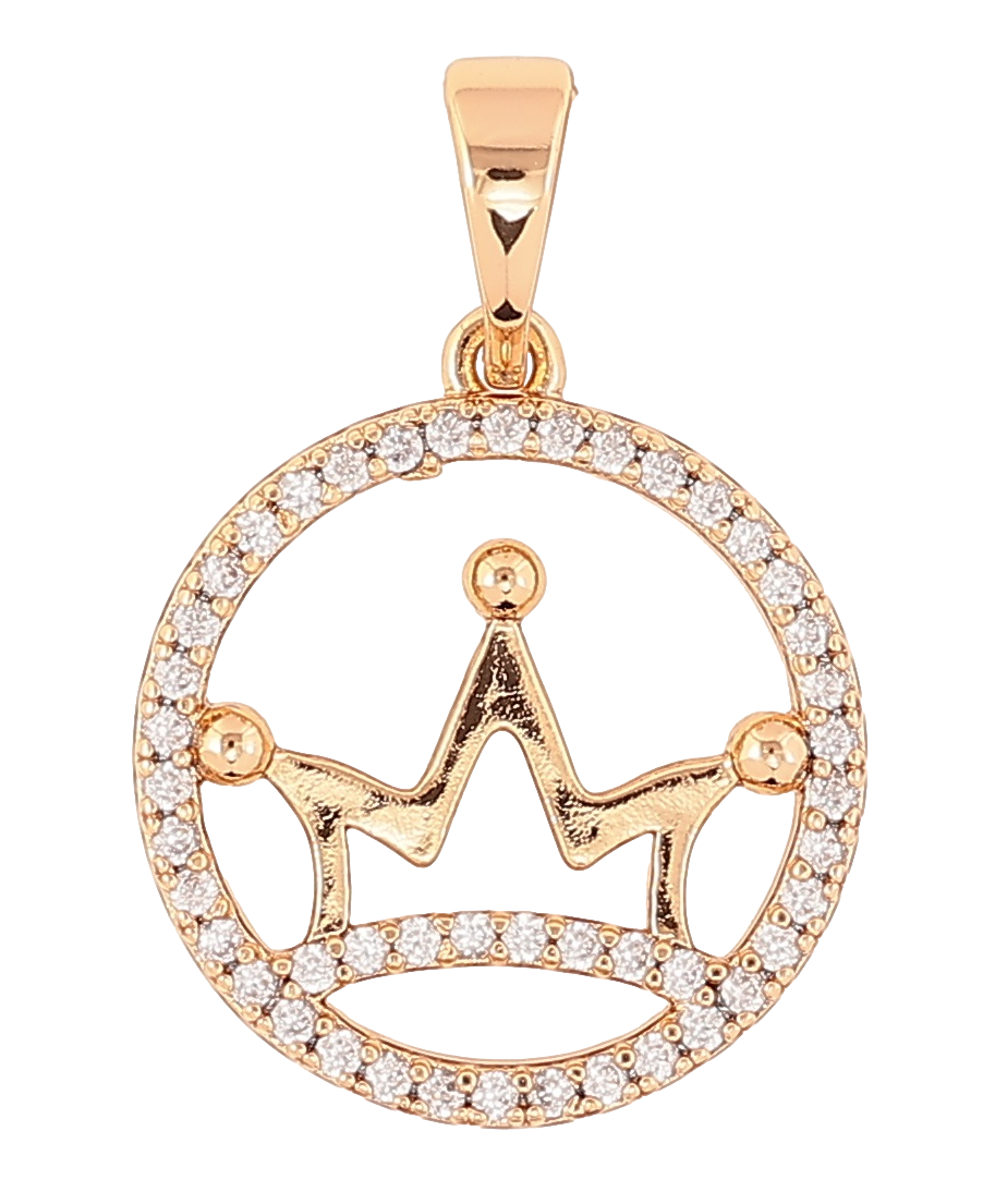 Кулон Xuping Позолота 18K «Корона в колечку цирконію» для ланцюжка до 5мм