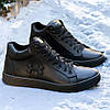 Чоловічі зимові шкіряні черевики, кросівки з натуральної шкіри чорні на хутрі для чоловіків на зиму, розмір 40 41 42 43 44 45, фото 2