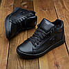 Чоловічі зимові шкіряні черевики, кросівки з натуральної шкіри чорні на хутрі для чоловіків на зиму, розмір 40 41 42 43 44 45, фото 6