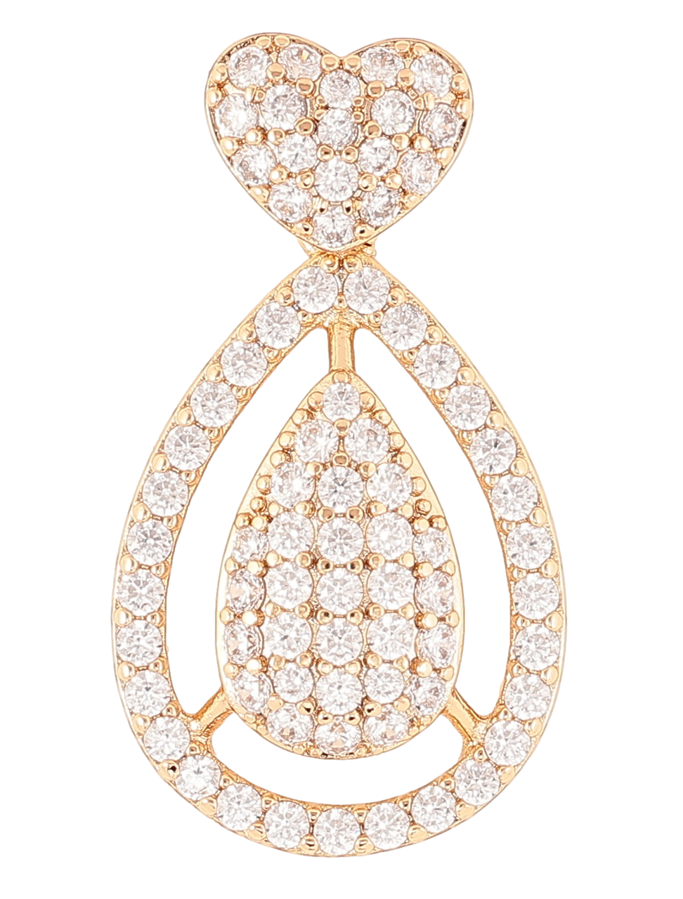 Кулон Xuping Позолота 18K «Декоративне сердечко з інкрустацією цирконієм» для ланцюжка до 3мм