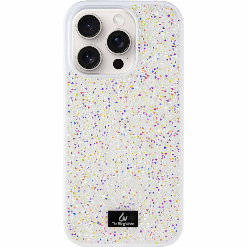 Блискучий чохол зі стразами Bling World Rock Diamond для Apple iPhone 16 Pro (6.3") |TPU| Білий