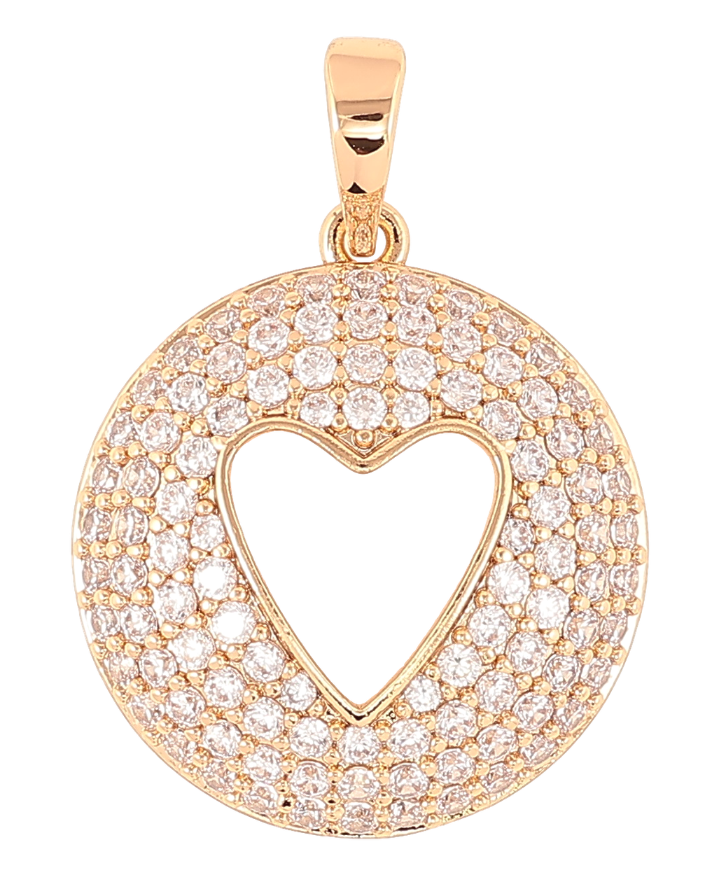 Кулон Xuping Позолота 18K «Інкрустація цирконієм із сердечком» для ланцюжка до 6мм