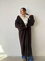 Затишний кардиган жіночий оверсайз довжина максі вовна мериноса Pva540, фото 3