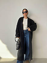 Затишний кардиган жіночий оверсайз довжина максі вовна мериноса Pva540, фото 4
