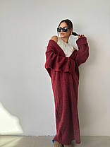 Затишний кардиган жіночий оверсайз довжина максі вовна мериноса Pva540, фото 5