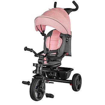 Велосипед триколісний дитячий з батьківською ручкою Lionelo Haari Bubblegum Рожевий