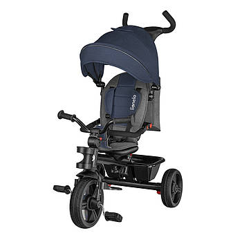 Велосипед триколісний дитячий з батьківською ручкою Lionelo Haari Jeans Синій