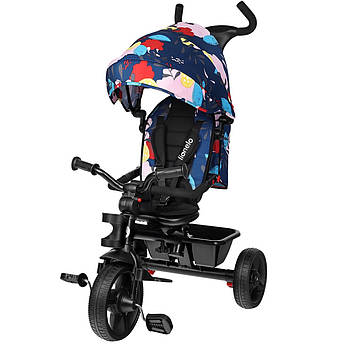 Велосипед триколісний дитячий з батьківською ручкою Lionelo Haari Blue Navy