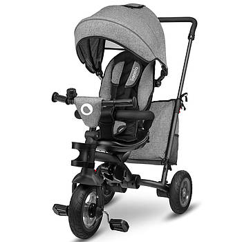 Велосипед триколісний дитячий з батьківською ручкою Lionelo Tris Stone Gray Сірий