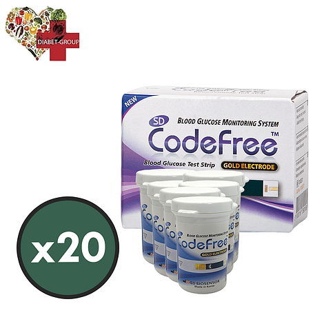 Тест-смужки SD CodeFree 1000 шт. у 40 флаконах по 25 шт. в пакованні, фото 1