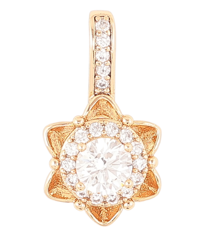 Кулон Xuping Позолота 18K «Декоративна квіточка з цирконієм» для ланцюжка до 4мм