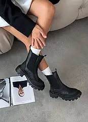Черевики жіночі з гумкою шкіра натуральна