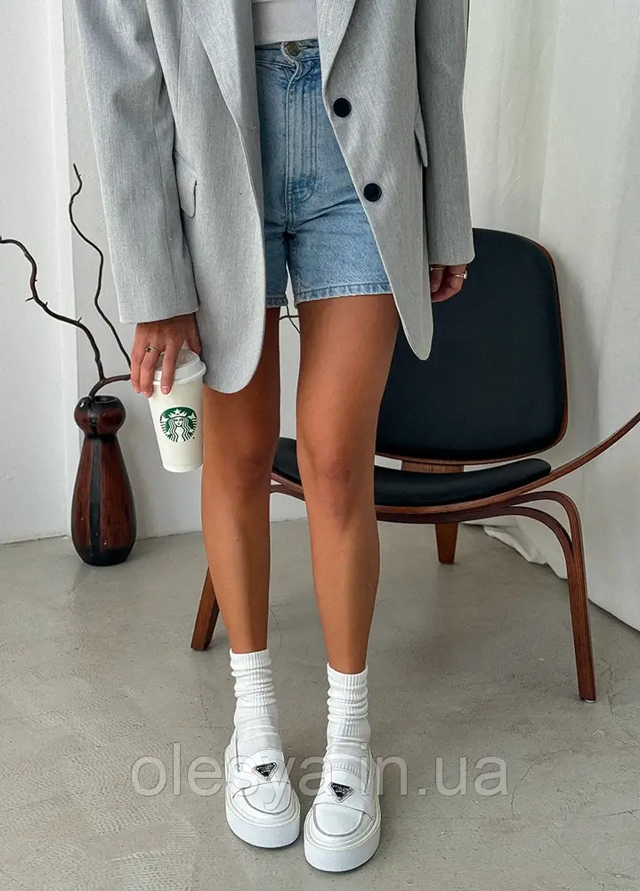 Лофери EMILY біла шкіра натуральна шкіра. Розміри 36-41, фото 1