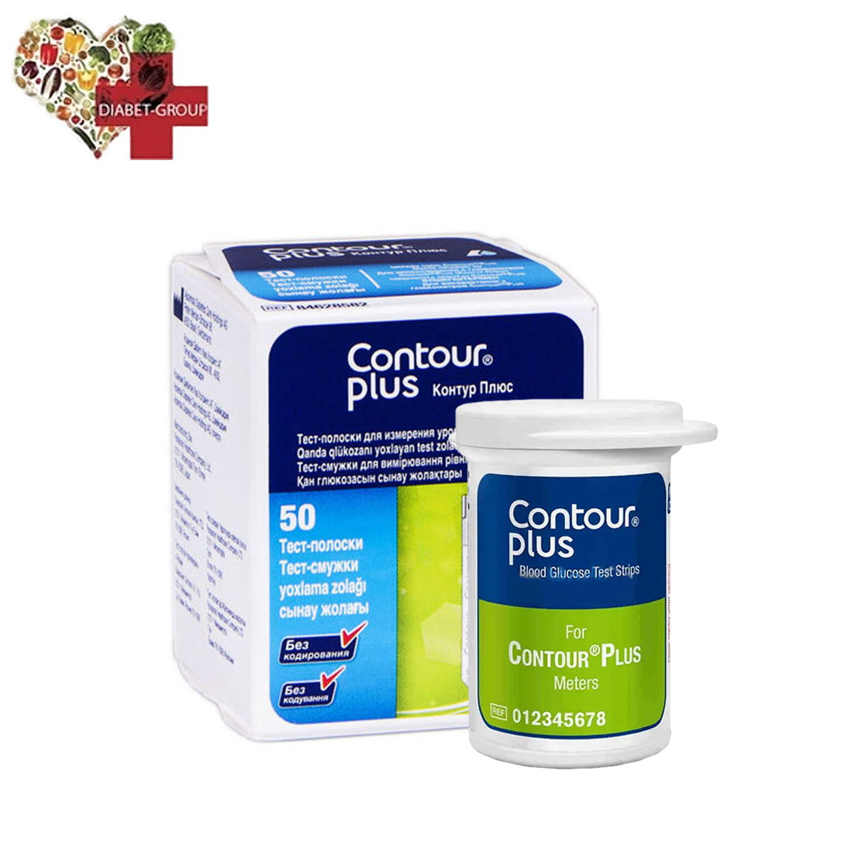 Тест-смужки Контур Плюс (Contour Plus) 50 шт. в 1 флаконі по 50 шт. в упаковці