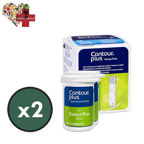Тест-смужки Контур Плюс (Contour Plus) 100 шт. у 2 флаконі по 50 шт. в упаковці, фото 1