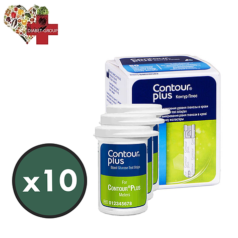 Тест-смужки Контур Плюс (Contour Plus) 500 шт. в 10 флаконах по 50 шт. в упаковці, фото 1